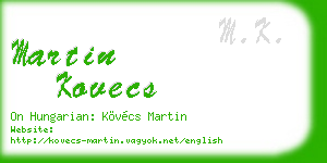 martin kovecs business card