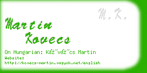 martin kovecs business card